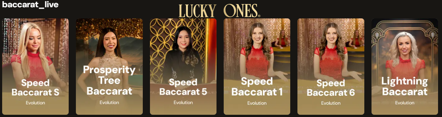 lucky ones casino live baccarat